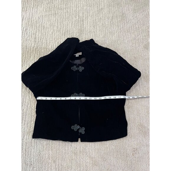 Talbots Black Velvet Cropped Jacket Classic Evening Bolero sz 14 - Picture 8 of 10